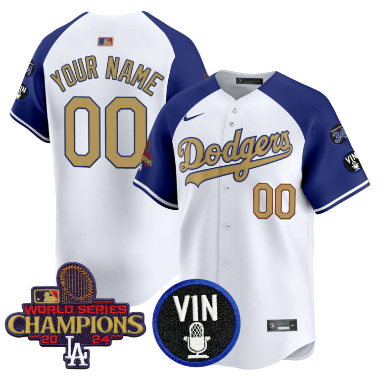 Men Los Angeles Dodgers Custom  Gold Vapor Premier Limited white MLB Nike Jersey 2025 style 2->customized mlb jersey->Custom Jersey